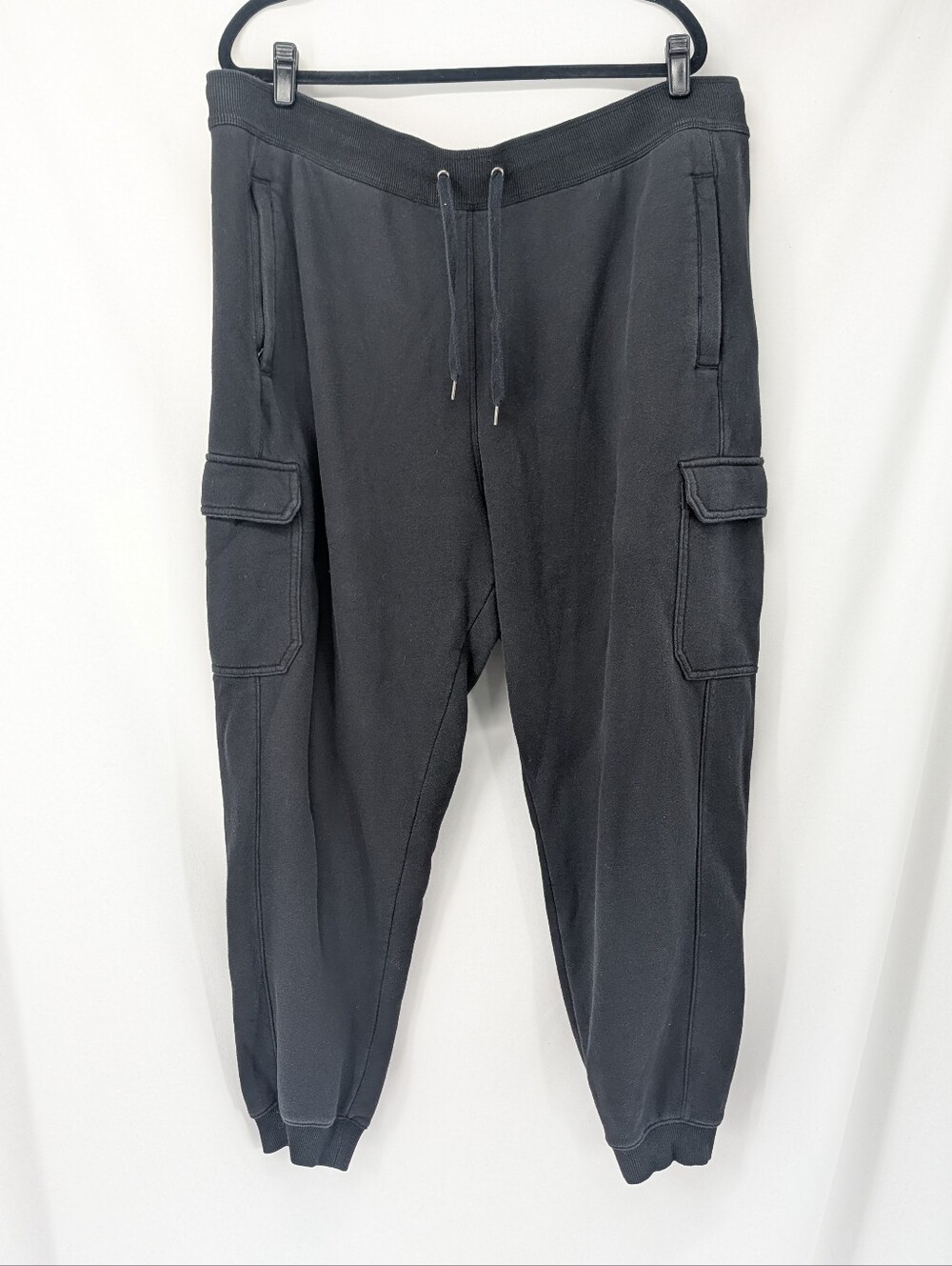 Duluth Black Cargo Jogger Sweatpants Casual Utility Style Size XXL Regular
